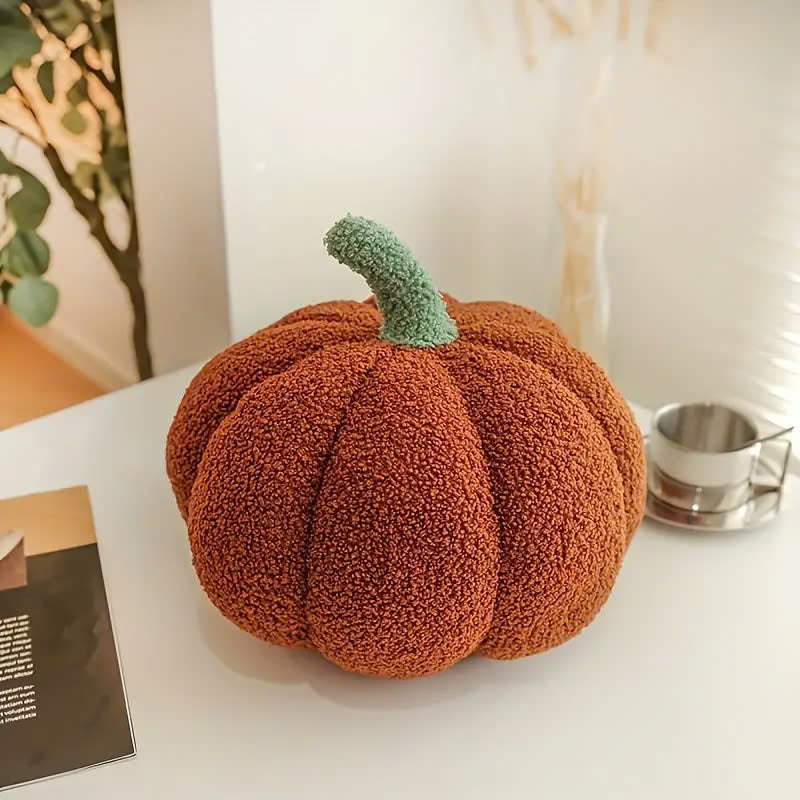 Cozy Pumpkin Plush Throw Pillow - Perfect for Halloween, Thanksgiving & Christmas Decor | Soft Polyester, Hand Wash Only