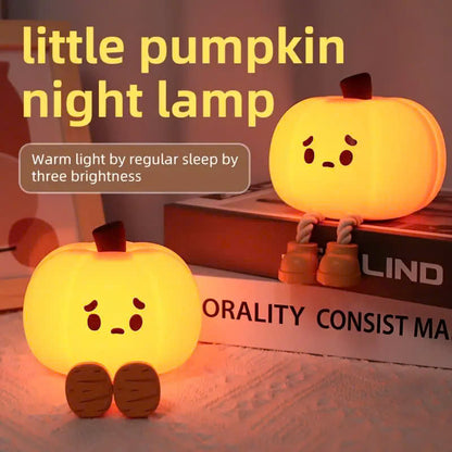 Halloween Modern Dimmable Silicone LED Pumpkin Desk Lamp, Adjustable Soft Lighting, Indoor Home Decor, Decorative Lights, Bedroom Decor