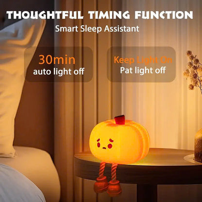 Halloween Modern Dimmable Silicone LED Pumpkin Desk Lamp, Adjustable Soft Lighting, Indoor Home Decor, Decorative Lights, Bedroom Decor