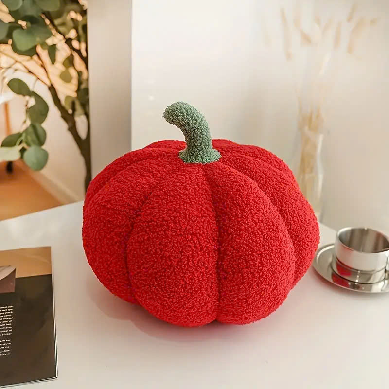 Cozy Pumpkin Plush Throw Pillow - Perfect for Halloween, Thanksgiving & Christmas Decor | Soft Polyester, Hand Wash Only