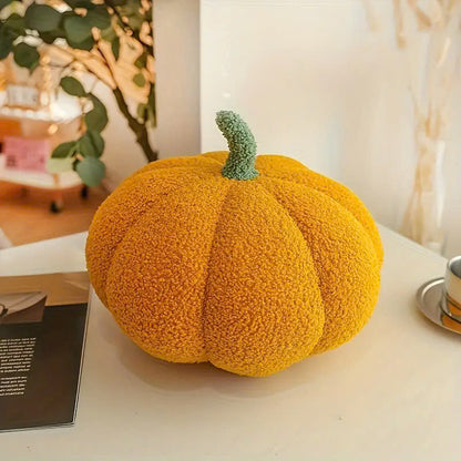 Cozy Pumpkin Plush Throw Pillow - Perfect for Halloween, Thanksgiving & Christmas Decor | Soft Polyester, Hand Wash Only