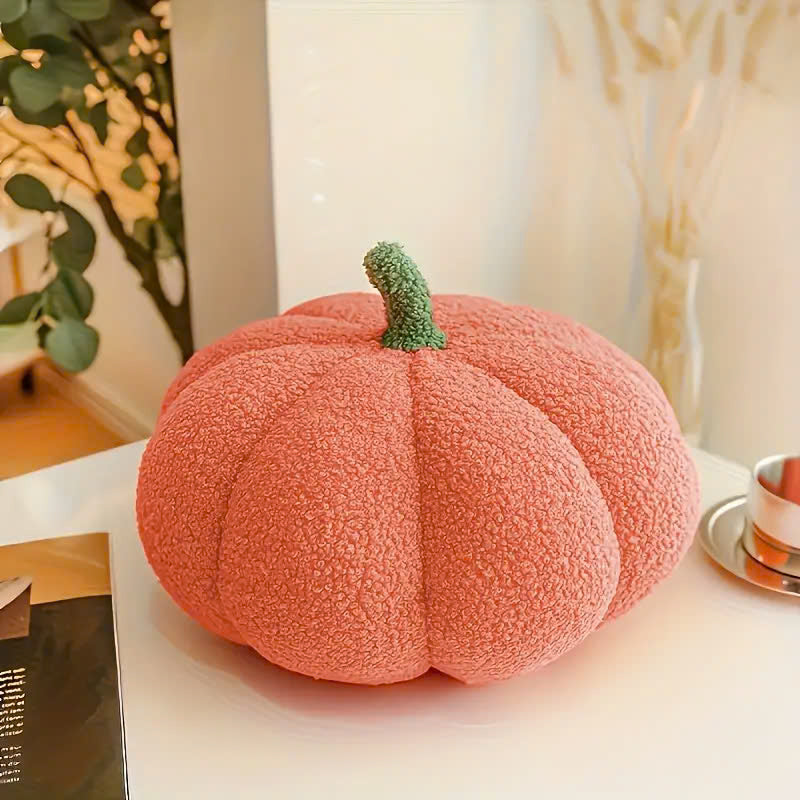 Cozy Pumpkin Plush Throw Pillow - Perfect for Halloween, Thanksgiving & Christmas Decor | Soft Polyester, Hand Wash Only