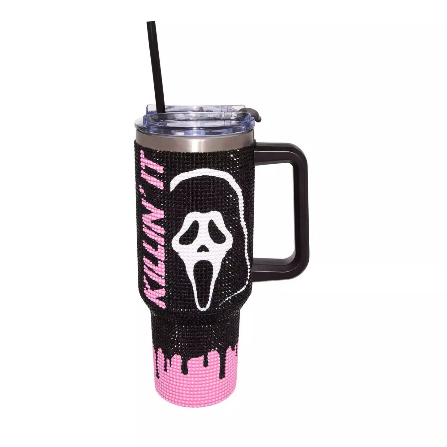 Halloween Ghostface Tumbler 40 Oz, Halloween Bling Tumbler, Halloween Gift Idea, Spooky Season Glitter Tumbler, Gift for him, Gift for her, Ghost Tumbler Drinkware Flasks Insulated Stainless